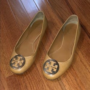 Tory Burch tan ballet flats- good condition!